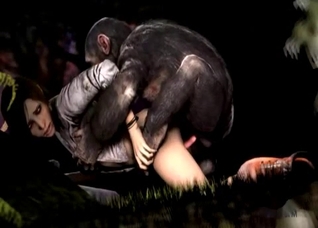 3D babe raped by a dog during the night