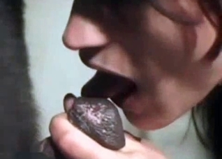 Mousy slut blowing a hung horse