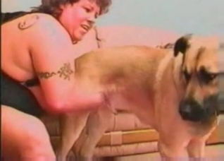 MILF teases her pussy for a dog