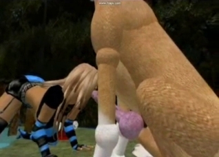 Crudely rendered 3D slut fucks a dog