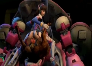 D'Va from Overwatch fucked by dogs