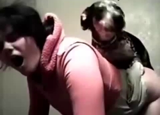 Close-up action with a big booty bitch