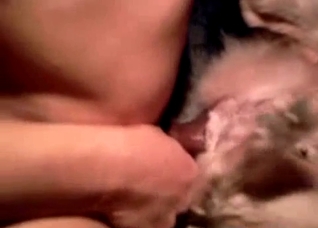 Dude fucking his submissive dog