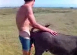 Dude fucks a horny animal outdoors