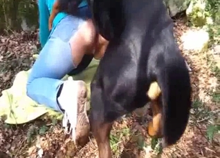 Black animal impaled her little twat