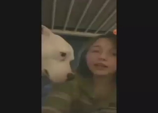Cute college girl opts for a sensual dog fuck