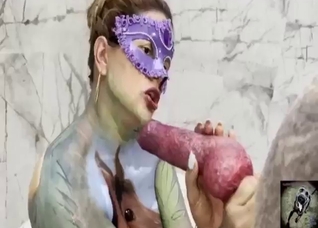 Zoo sex with a bodysuit blonde who sucks