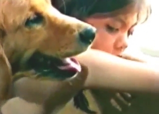 Zoo porn movie with a dog licking wet pussy