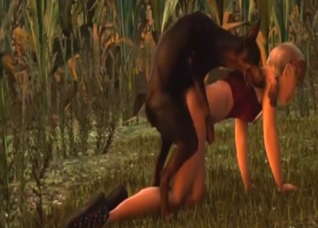 3D zoophile porn with a blonde taking dog cock