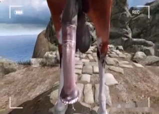 Lara Croft gets her cunt raided by a horse