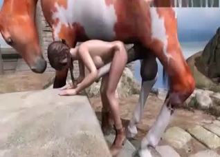 Insane horse sex vid with Lara Croft
