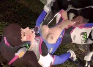 D'Va from Overwatch fucked by an animal